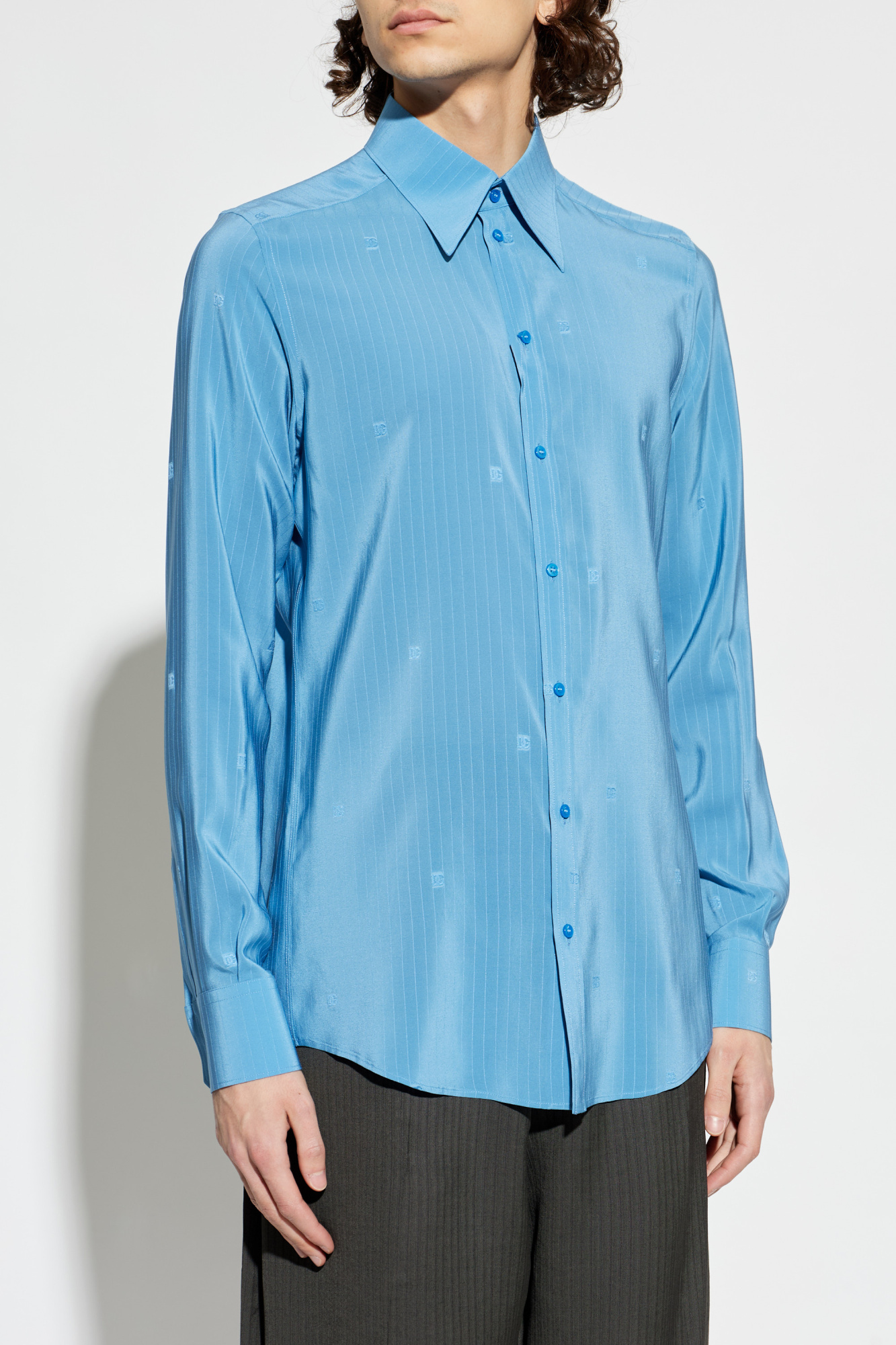 Dolce & Gabbana Silk shirt with monogram | Men's | Vitkac